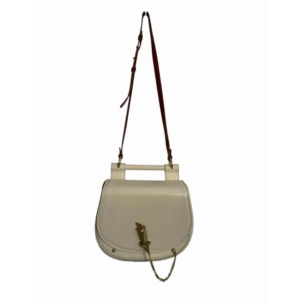 Sancia Babylon Bar Tooth Bag in Ecru & Whiskey